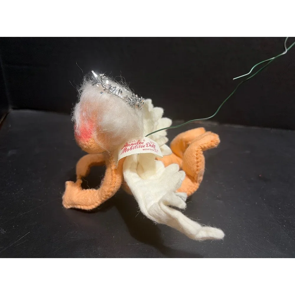 Vintage 1971 Annalee Mobilitee Doll Angel Cherub Felt Christmas Ornament Posable